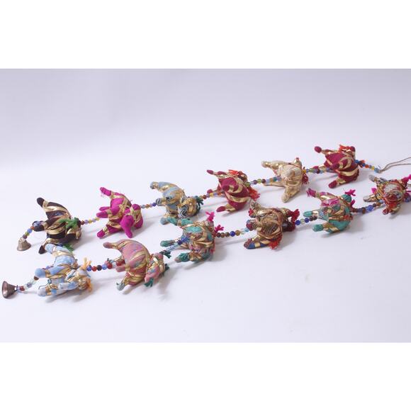 Indian, Elephants, Colorful, Room, Decor, Set Of Two, Bells Ornament, Christmas, - Picture 1 of 5